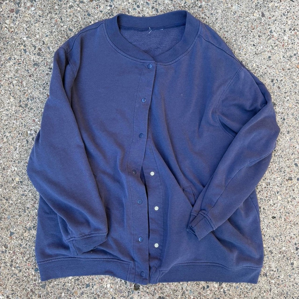 Vintage y2k Snap-Front Fleece Cardigan